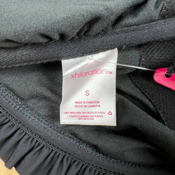 Xhilaration Juniors' Black Smocked Lace-Up Bikini Top - Size Small - NWT - Picture 2 of 7